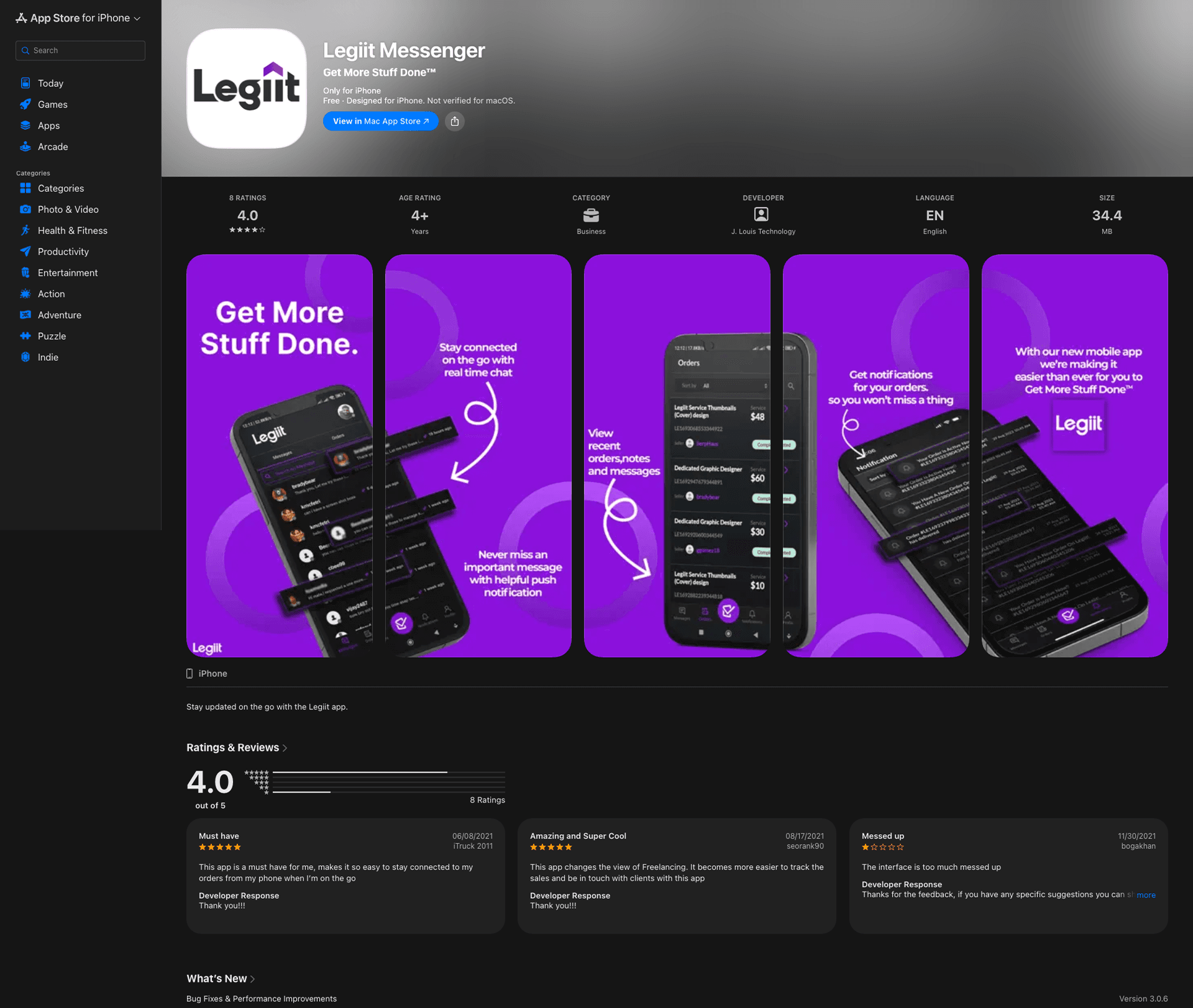 Legiit iOS App
