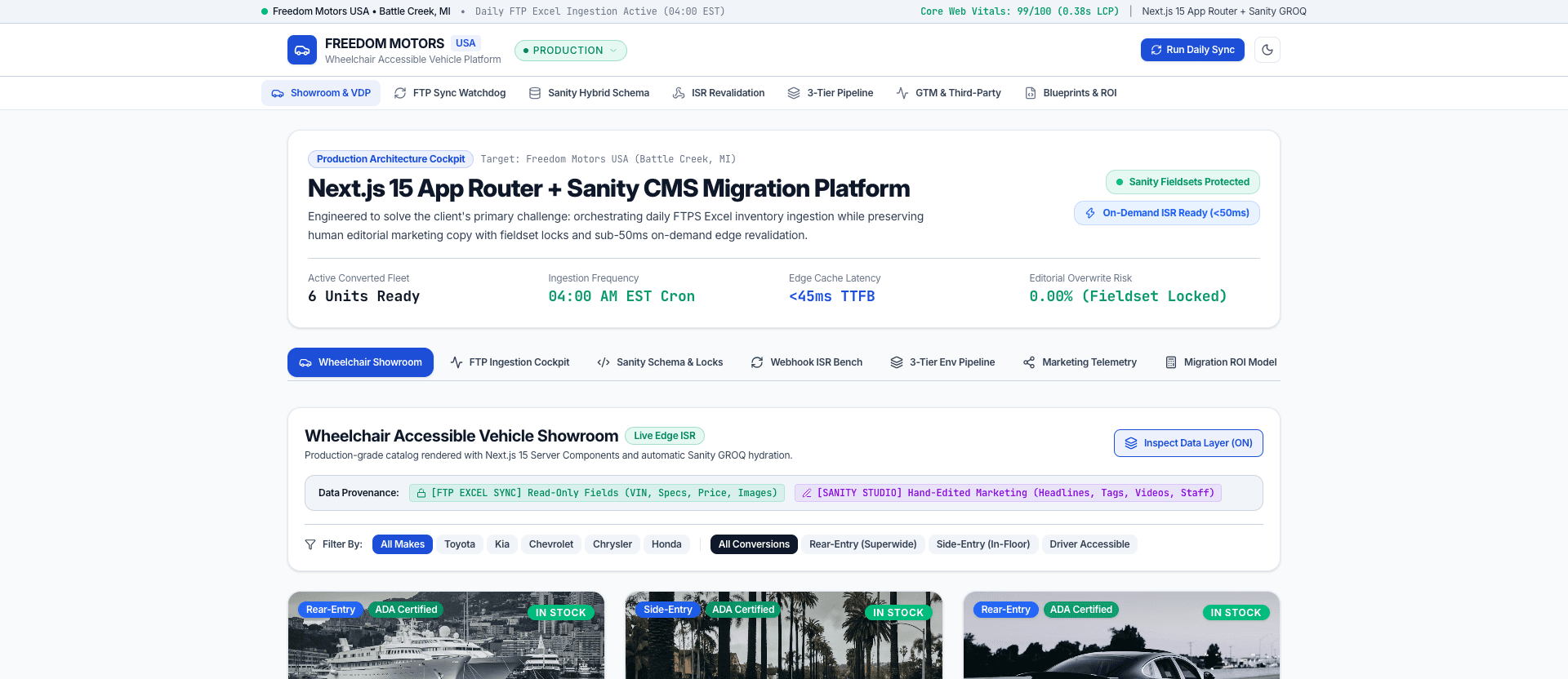 Freedom Motors Sync - Automotive Inventory & Sanity CMS Bridge