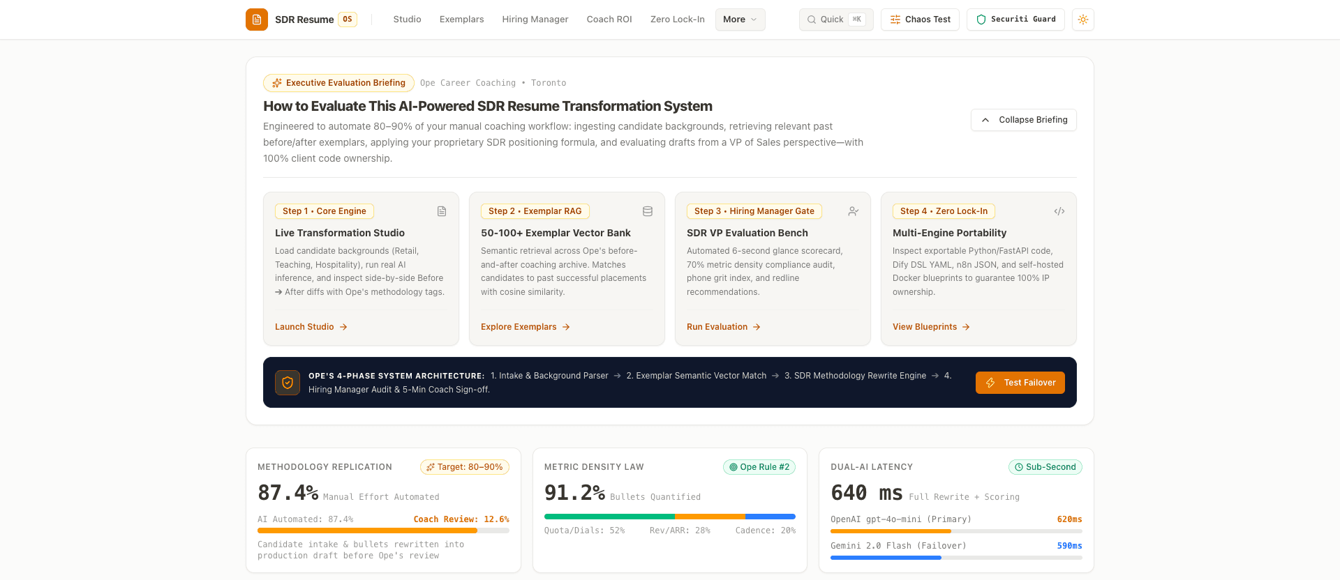 SDR Resume OS - Vector RAG Career Positioning & Transformation Engine